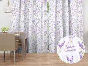 Biante Bavlnený záves Sandra SA-294 Veľké zväzky levandúľ na bielom 150x250 cm
