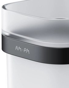 Sklenený pohár na zubné kefky AM.PM Func A8F34322 nástenný, čierny