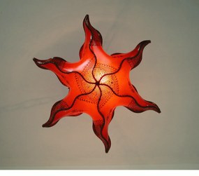 Kožená závesná lampa Nejma oranžová