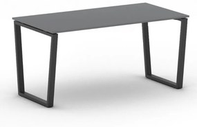 Kancelársky stôl PRIMO IMPRESS, čierna podnož, 1600 x 800 mm, grafitová