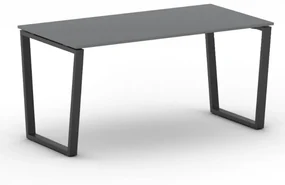 Kancelársky stôl PRIMO IMPRESS, čierna podnož, 1600 x 800 mm, grafitová