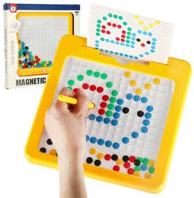 KIK Montessori magnetická tabuľa mozaika farebné bodky žltá 26 x 26 cm