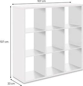 Regál Max, 3x3 priehradky, biely