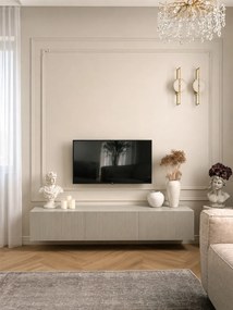 Závesná TV skrinka Nicole 200 cm so zásuvkou - kašmírová