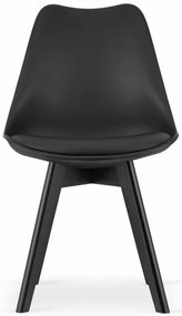 Set troch jedálenských stoličiek MARK čierny - čierne nohy (3 ks)