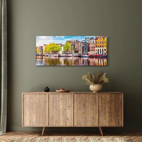 Obraz - Tancujúce domy, Amsterdam (120x50 cm)