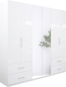 XXXLutz ŠATNÍKOVÁ SKRIŇA, biela, biela s vysokým leskom, 269/211/55 cm P & B - Skrine - 000885000501
