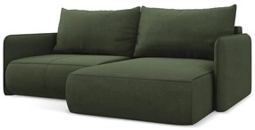 Zelená rozkladacia/s úložným priestorom rohová pohovka (pravý roh) Nanea – Makamii