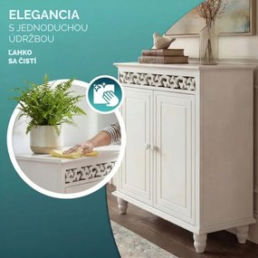 Komoda JERSEY, 76 x 65 x 35 cm, biela Casaria