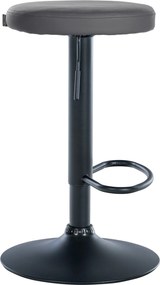 Barová stolička Ponte - koženka, čierny rám - Sivá