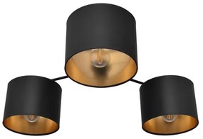 Luster prisadený ALBA 3xE27/15W/230V čierna/zlatá