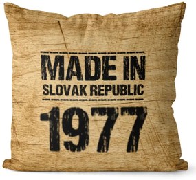 Vankúš Made In + rok (Veľkosť: 55 x 55 cm, rok: 1977)