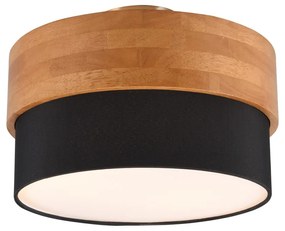 Stropné svietidlo v čierno-prírodnej farbe s textilným tienidlom Seasons – Trio