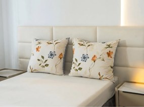 Mikroflanelová obliečka na vankúš GENTLE LEAVES 40x50 cm, krémová