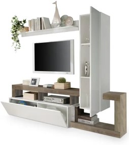 Obývacia stena LENOR biela/hnedá