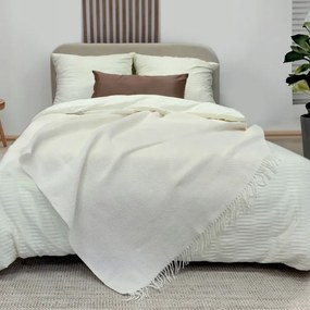 Turecká bavlnená deka s ozdobnými strapcami - krémová Šírka: 200 cm | Dĺžka: 220 cm