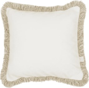 Boho štvorcový vankúš s rámom vanilka + béžová 40x40 cm