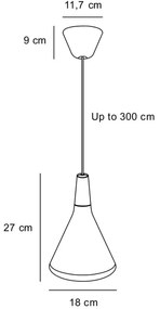 NORDLUX NORI Škandinávske závesné svetlo, 1xE27, 40W, 18cm, meď