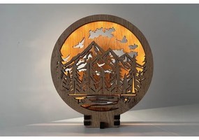 Li-Go 23583/DUB2 - stmievateľná LED stolová dekorácia LED/12W/230V 20x22 cm dub