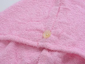 Rýchloschnúci froté turban na vlasy ružový, 100% bavlna