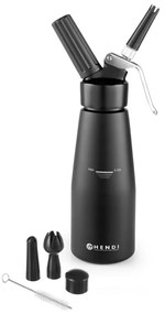 Čierna hliníková šľahačková fľaša Hendi Kitchen Line, 500 ml