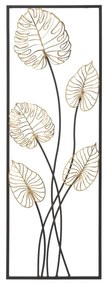 Kovová závesná dekorácia so vzorom listov Mauro Ferretti Luxy -A-, 31 x 90 cm