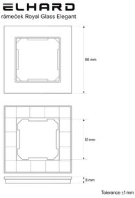 Elhard Sklenený jednoduchý rámček Royal Glass Elegant, čierny YE3101B