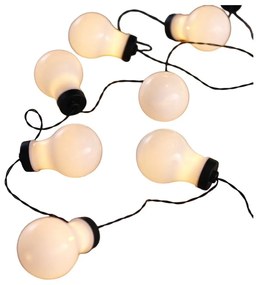 Čierna LED svetelná reťaz v tvare žiaroviek DecoKing Bulb, 10 svetielok, dĺžka 2,2 m