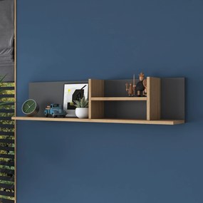 Nástenná polica AE103 antracitová/orech