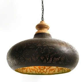 Luster filigrán Black & Gold METAL & MASSIVE WOOD Ø53*120