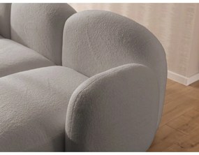 Sivá rohová pohovka z textílie buklé (do tvaru "U") Orbit – Ropez