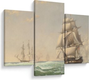 Obraz - Fitz Henry Lane, The United States Frigate President Engaging the British Squadron, reprodukcia (90x60 cm)
