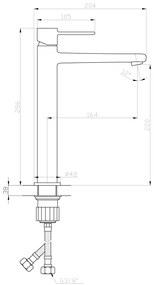 Invena Trend, vysoká umývadlová batéria h-286, medená matná, INV-BU-02-W14-V