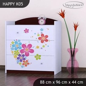 Detská komoda KVETINKY v srdiečku - TYP 5