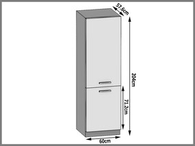 Vysoká kuchynská skrinka Belini pre vstavanú chladničku 60 cm dub sonoma  TOR SSL60/1/WT/DS/0/B1