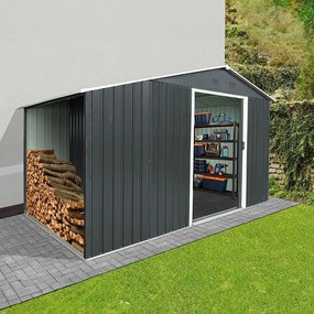 Záhradný domček na náradie s drevníkom Avenberg 3,22 x 1.96 m ANTRACIT SD-X68EWS