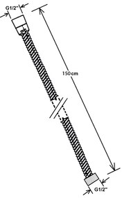 Sapho Sapho, POWERFLEX Sprchová hadica 150cm, biela mat, FLE10BI
