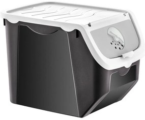 Orion Skladovací černý box na cibuli a brambory, bílé víko (12l)