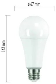 EMOS LED žiarovka, E27, A67, 18W, 1921lm, teplá biela
