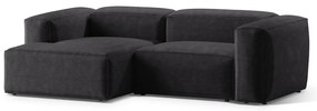 Tmavosivá menčestrová rohová pohovka (ľavý roh/s leňoškou) Bergano – Cosmopolitan Design