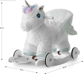 Hojdací koník s melódiou a kolieskami Milly Mally Polly Jednorožec