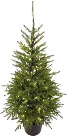 Umelý vianočný stromček v kvetináči 3D Smrek Karpatský 120cm 150LED