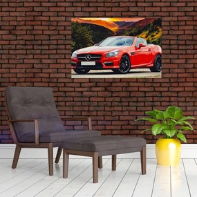 Obraz - červený Mercedes (90x60 cm)