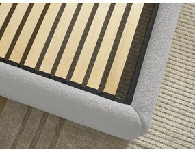 Svetlosivá čalúnená dvojlôžková posteľ s úložným priestorom/bez čela s roštom 180x200 cm Inera – Bobochic Paris