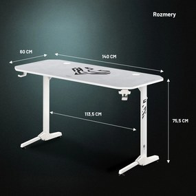 Herný stôl 140 cm biely: Diablo X-Mate 1400