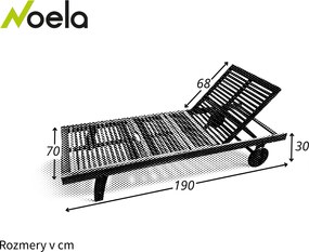 Noela Záhradné drevené polohovacie lehátko Kory