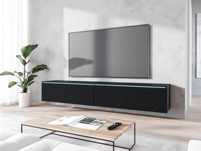 TV stolík/skrinka Dlone 180 MDF, Farby: čierny grafit / dub wotan, Osvetlenie: bez osvetlenia