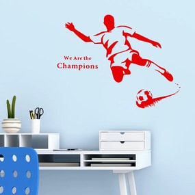 Veselá Stena Samolepka Futbalista Farba: červená, Veľkosť: 100 x 75 cm