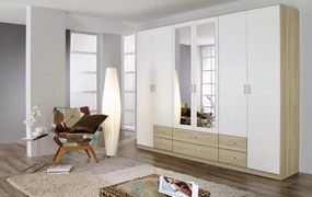 Šatníková skriňa Gamma, dub sonoma/biela