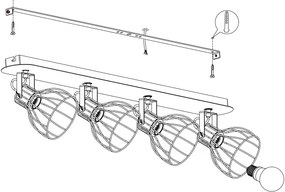 Eglo 98137 - Bodové svietidlo SAMBATELLO 4xE27/40W/230V